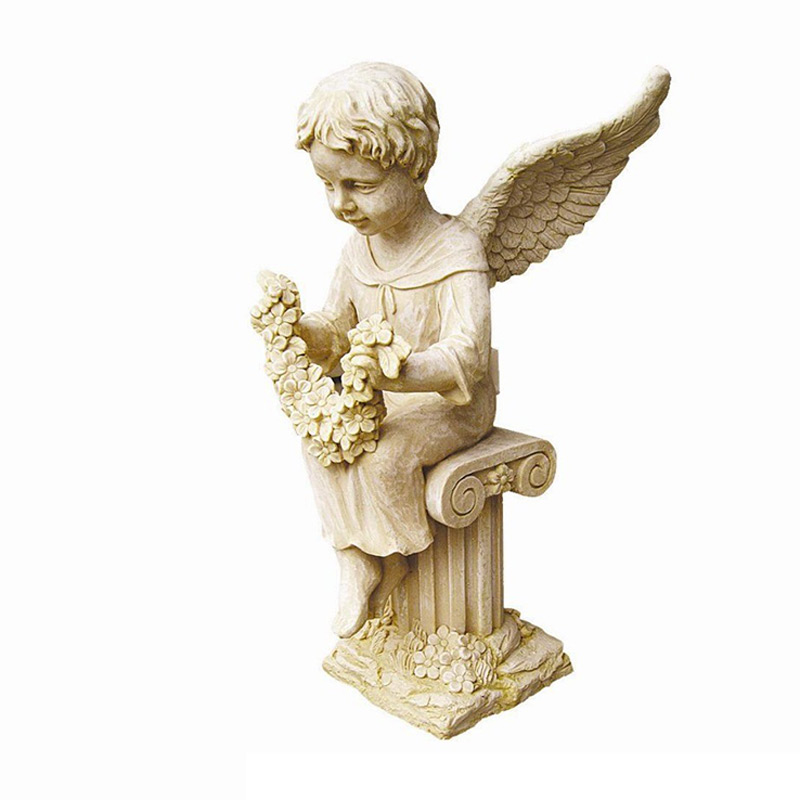 대리석 조각 어린이 천사 초상화 돌 정원 동상