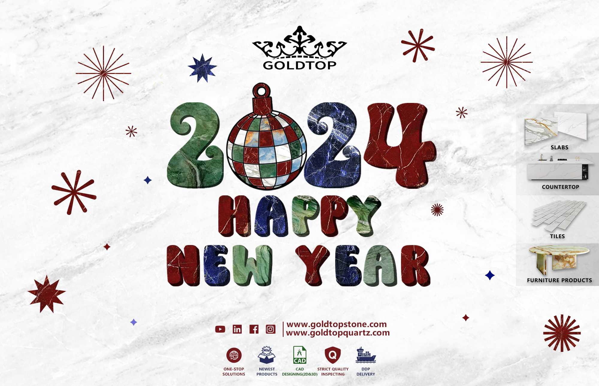 GOLDTOP STONE 팀이 전하는 2024년 새해 복 많이 받으세요
        