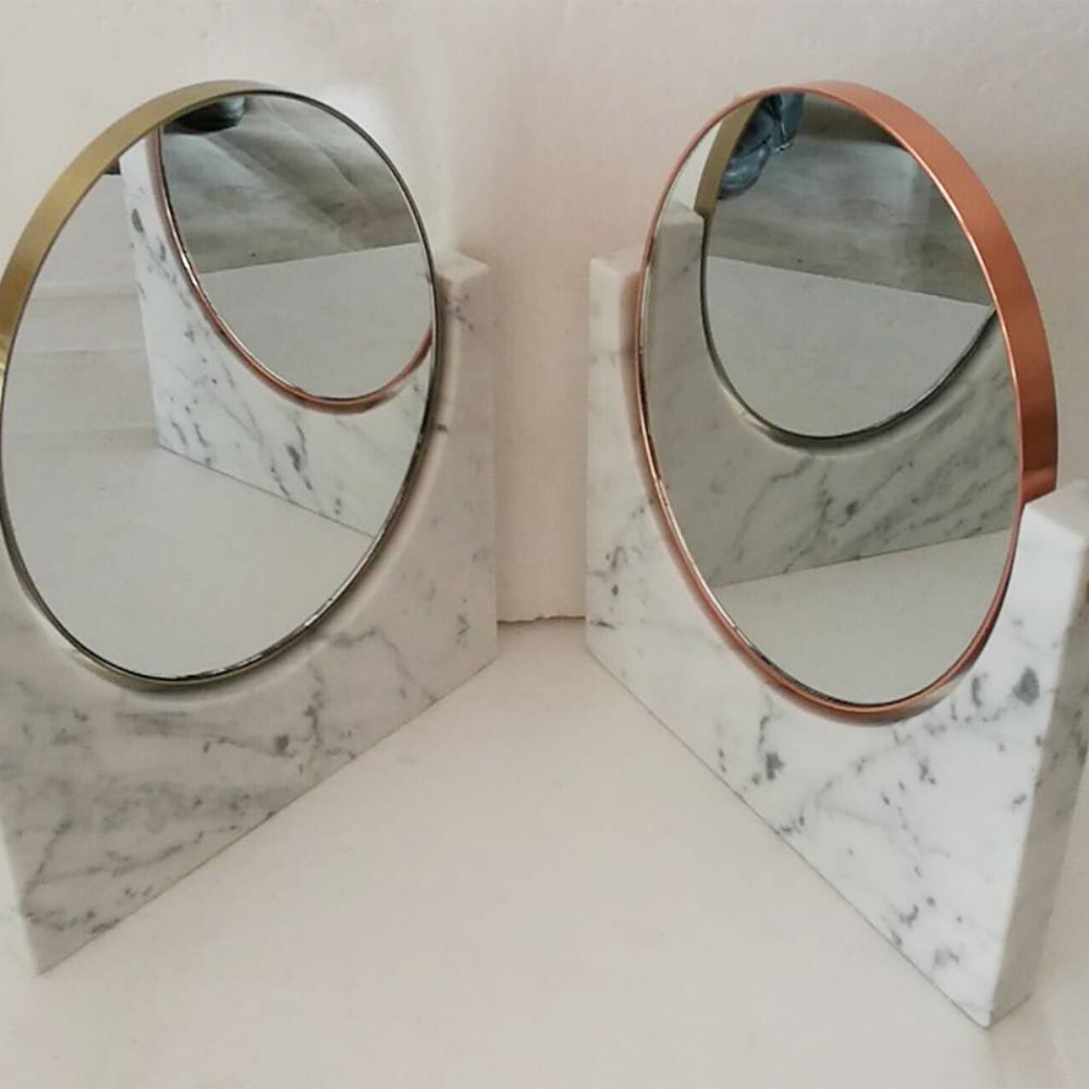 대리석 원형 거울