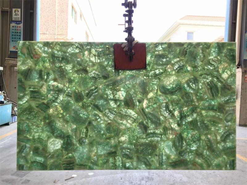 천연 녹색 형석 수조 대리석 슬라브 준귀석
