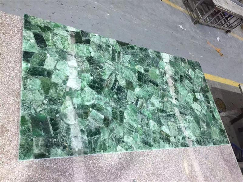 천연 녹색 형석 수조 대리석 슬라브 준귀석
