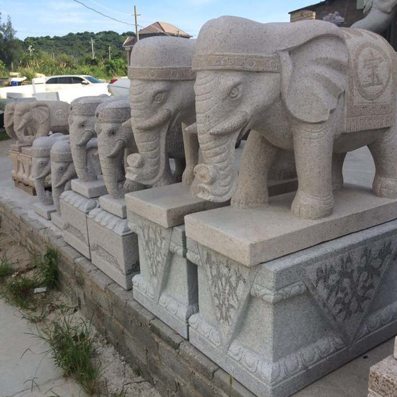 중국 화강암 코끼리 동상 동물 장식품 돌