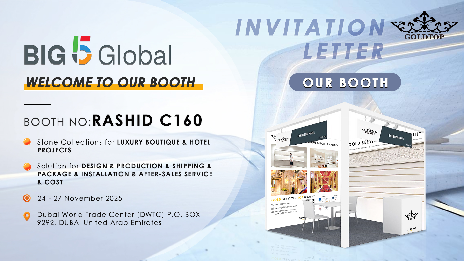GOLDTOP Will Exhibit at BIG '5 Global 2025 in Dubai!