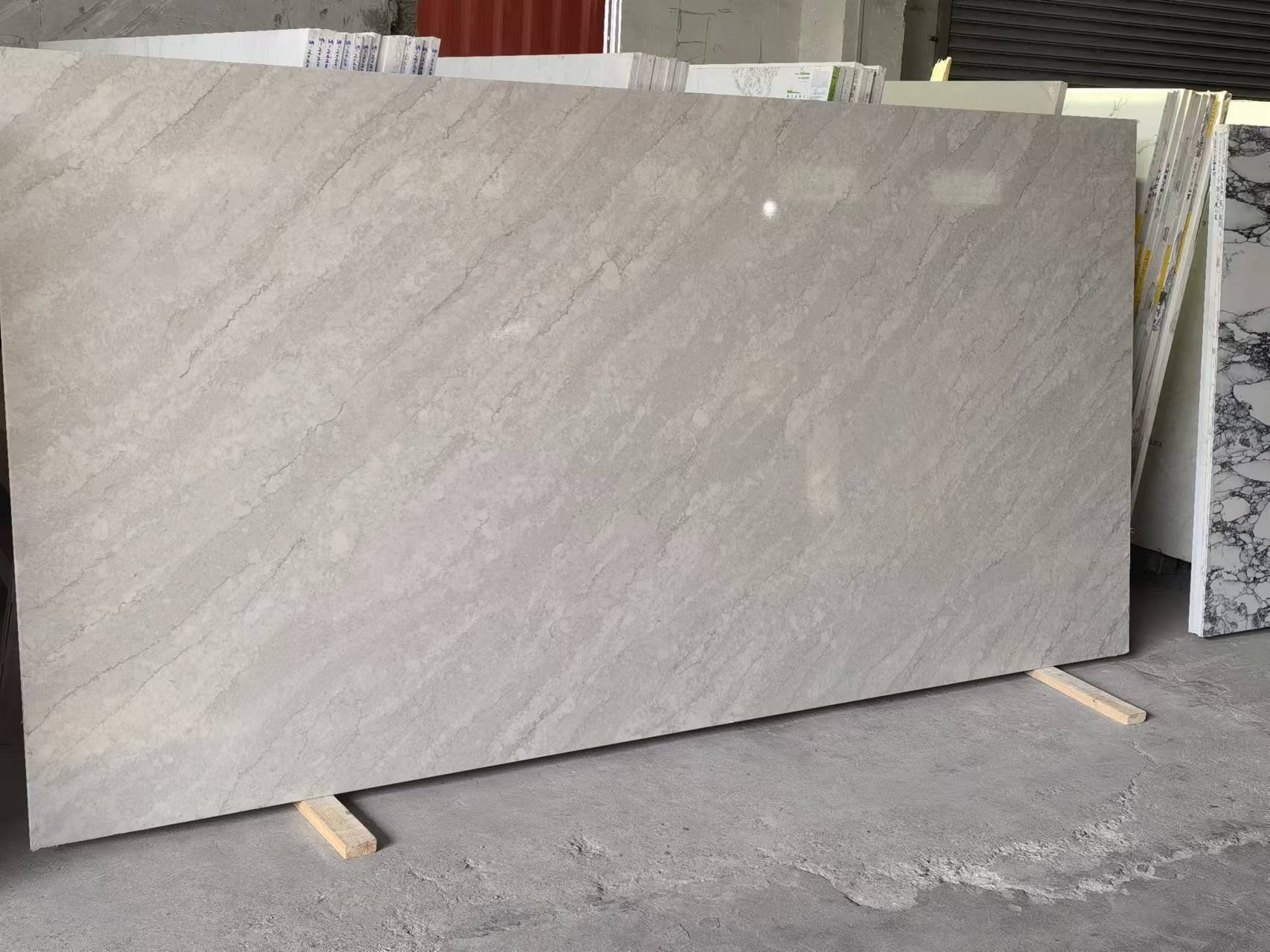6038 Taj Mahal Concrete Quartz Slabs