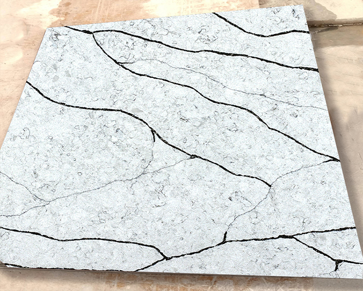 6077 Lavory Brown Concrete Quartz Slabs