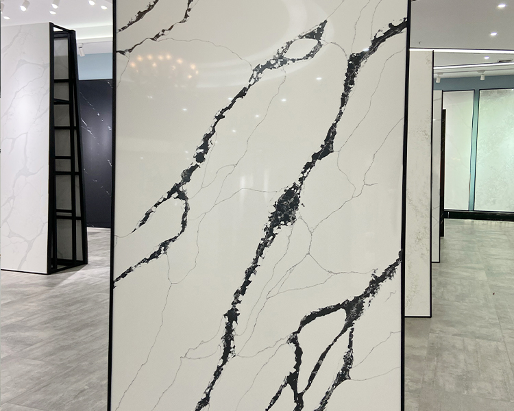 5002 Calacatta Prada White Quartz Slabs Factory