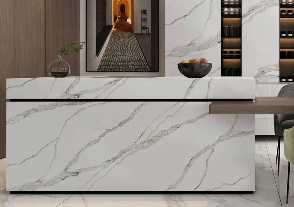 5073 Calacatta Everest White Quartz Countertops New Product