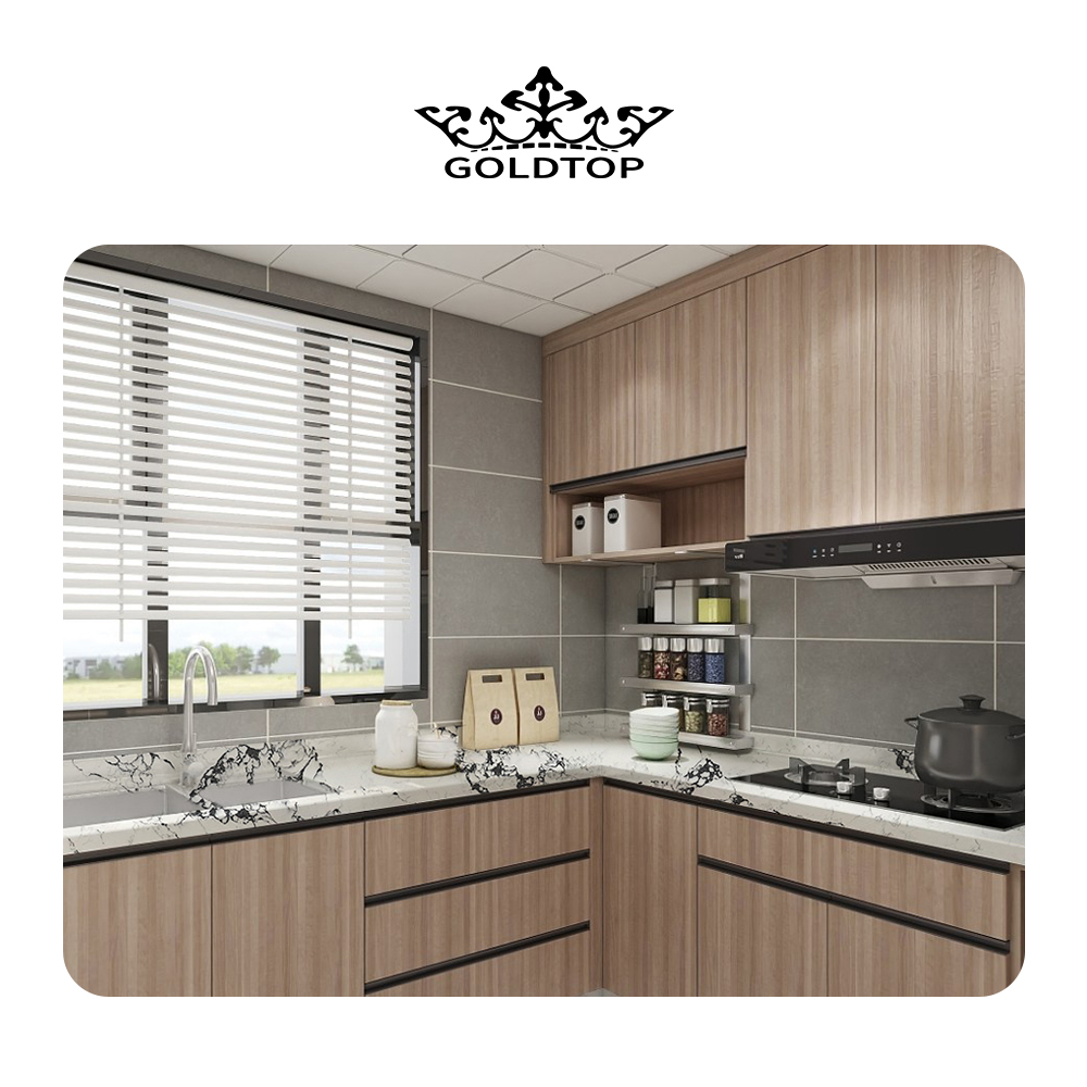 5049 Calacatta Arabescato White Quartz With Black Veins