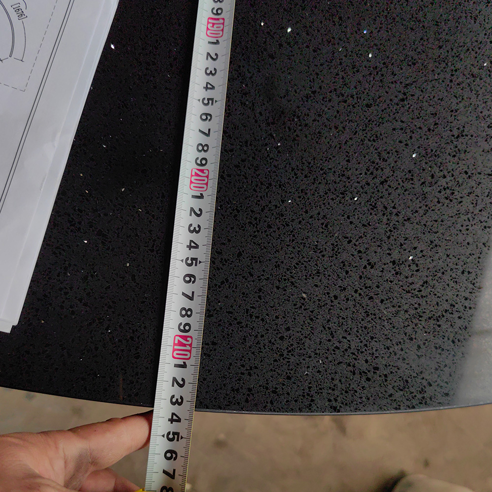 1003 Sparkle Black Quartz Countertops Custom Wholesale
