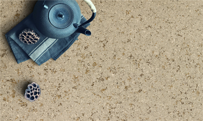 3018 Sand Leaf Dark Sparkle Quartz Counterops