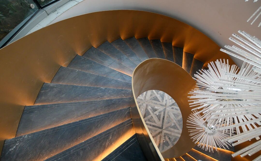 Palissandro Blue Marble stair project